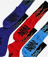 Empyre Flames Black 3 Pack Crew Socks