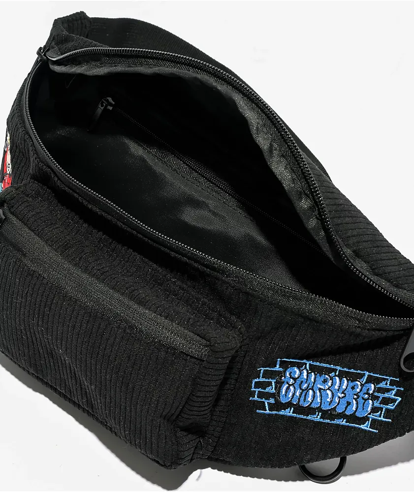 Empyre Flow Packer Embroidered Black Corduroy Fanny Pack