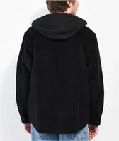 Empyre Fluke Black Corduroy Long Sleeve Hooded Shirt