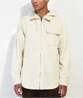 Empyre Fluke Woven White Hooded Corduroy Jacket