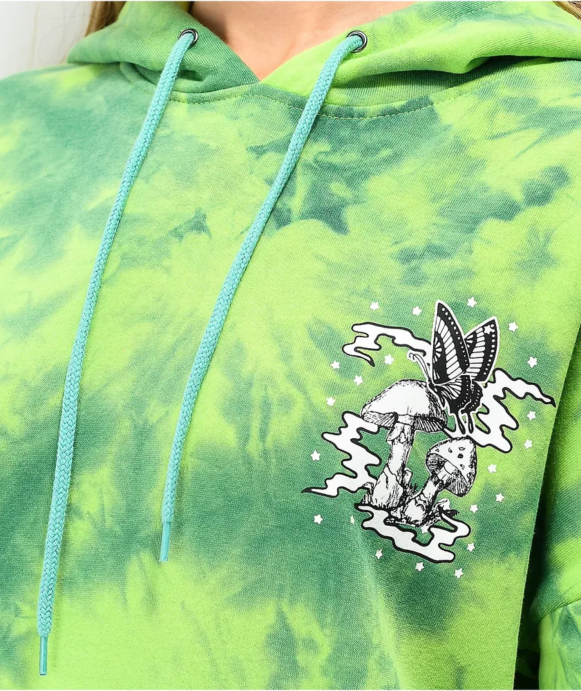 Empyre Fredia Butterfly Window Green Tie Dye Hoodie