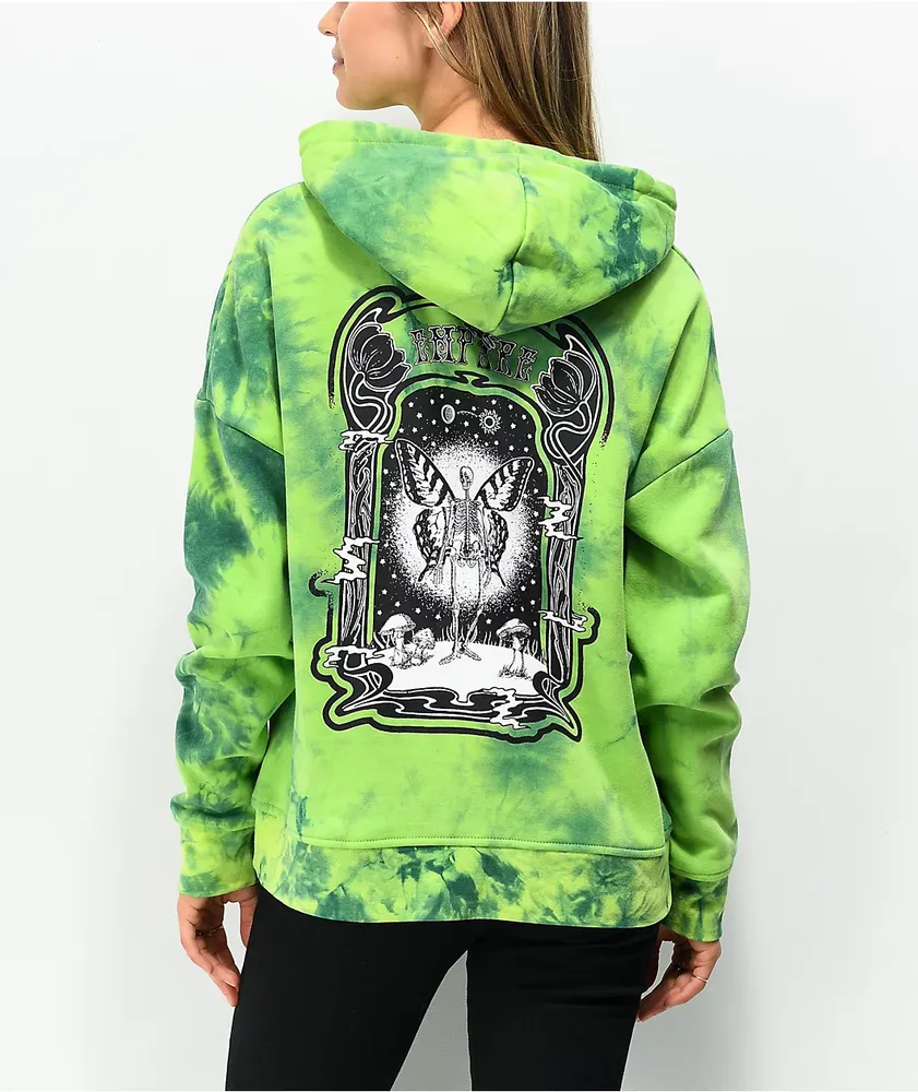 Rue21 Plus Multicolor Tie Dye Dragon Graphic Bungee Hem Hoodie