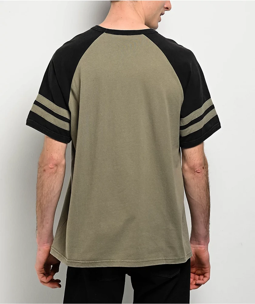 Empyre Gas Rat Black & Green Wash Raglan T-Shirt 