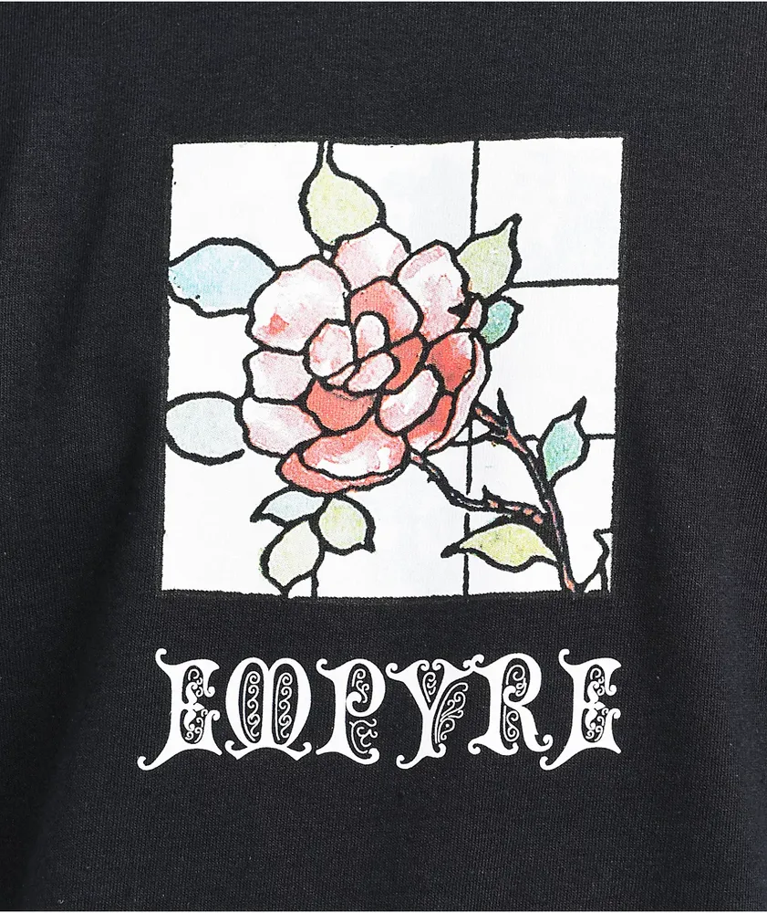 Empyre Glass Rose Black Long Sleeve T-Shirt