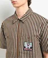 Empyre Glen Black, White & Red Stripe Short Sleeve Zip Shirt