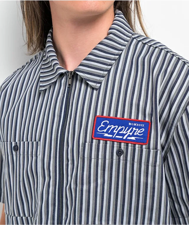 Lucky Brand Men's Striped Short Sleeves Work Wear Shirt