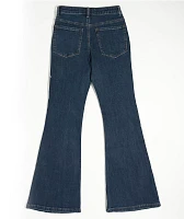 Empyre Glimmer Evening Dark Blue Mid Rise Flare Jeans