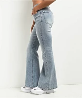 Empyre Glimmer Mr. Blossom Light Blue Wash Flare Jeans