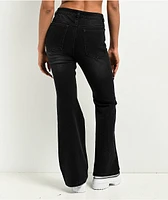 Empyre Glimmer Ozzy Black Wash Mid Rise Flare Jeans