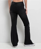 Empyre Glimmer Ozzy Black Wash Mid Rise Flare Jeans