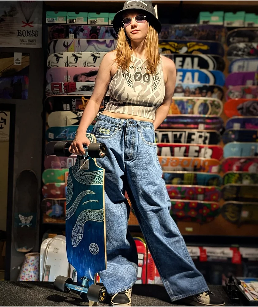 Empyre Graf Blue Ultra Wide Skate Jeans