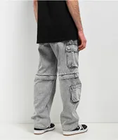 Empyre Grey Zip Off Cargo Denim Skate Jeans