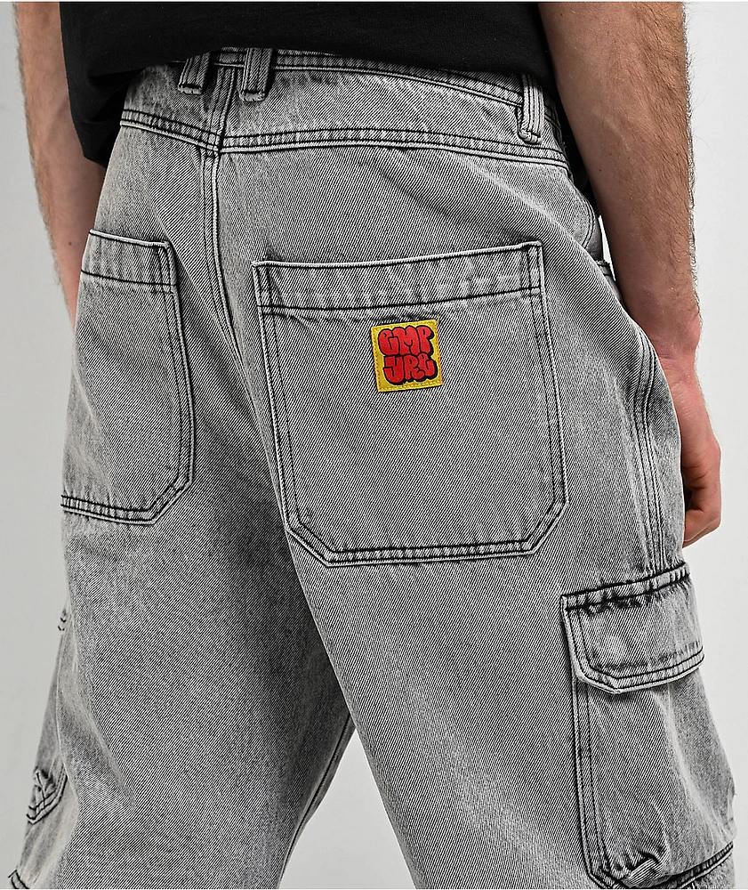 Empyre Grey Zip Off Cargo Denim Skate Jeans