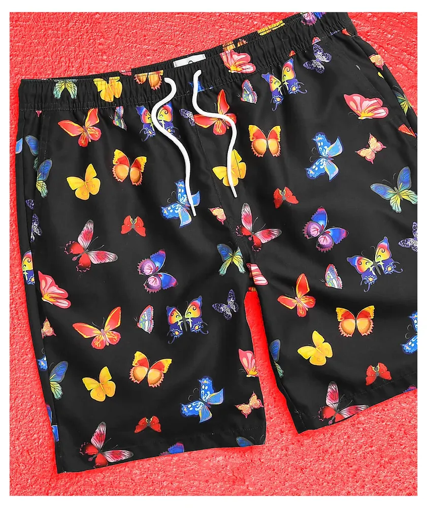 Empyre Grom Butterflies Black Board Shorts