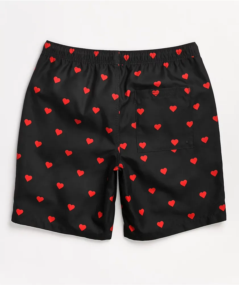 Empyre Grom Hearts Black & Red Board Shorts