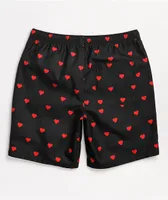 Empyre Grom Hearts Black & Red Board Shorts