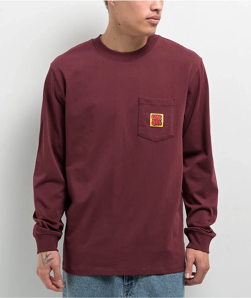 Empyre Hammer Time Burgundy Long Sleeve Pocket T-Shirt