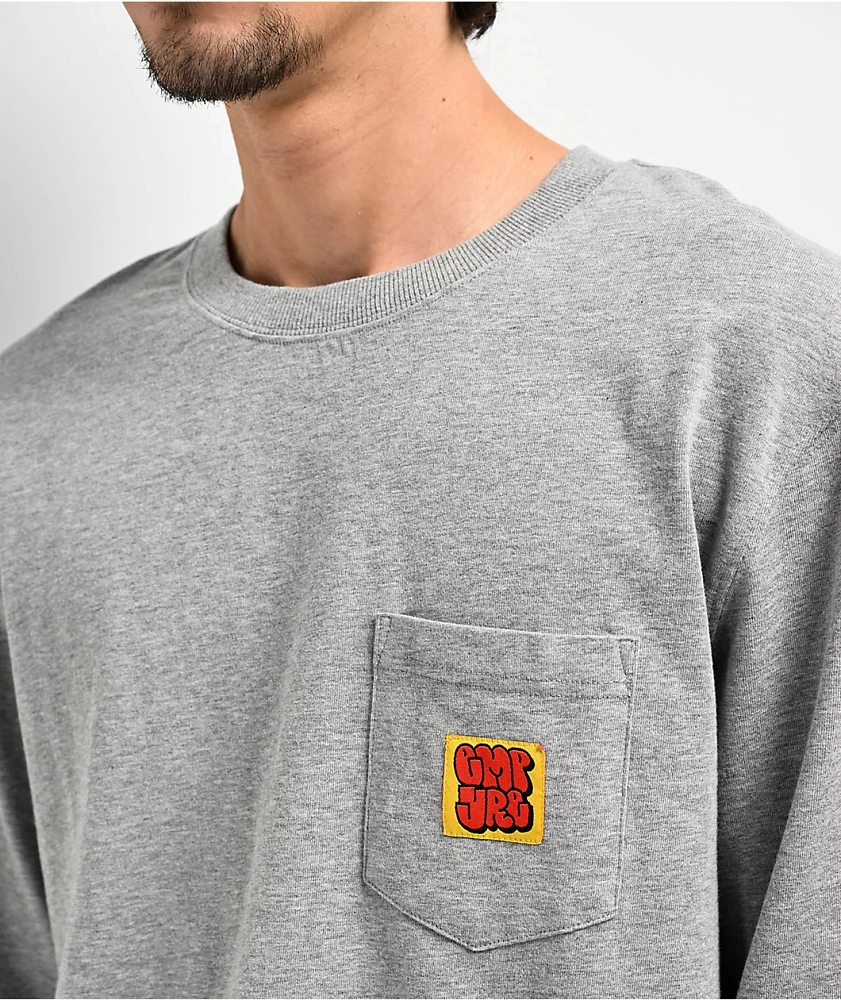 Empyre Hammer Time Heather Grey Long Sleeve Pocket T-Shirt