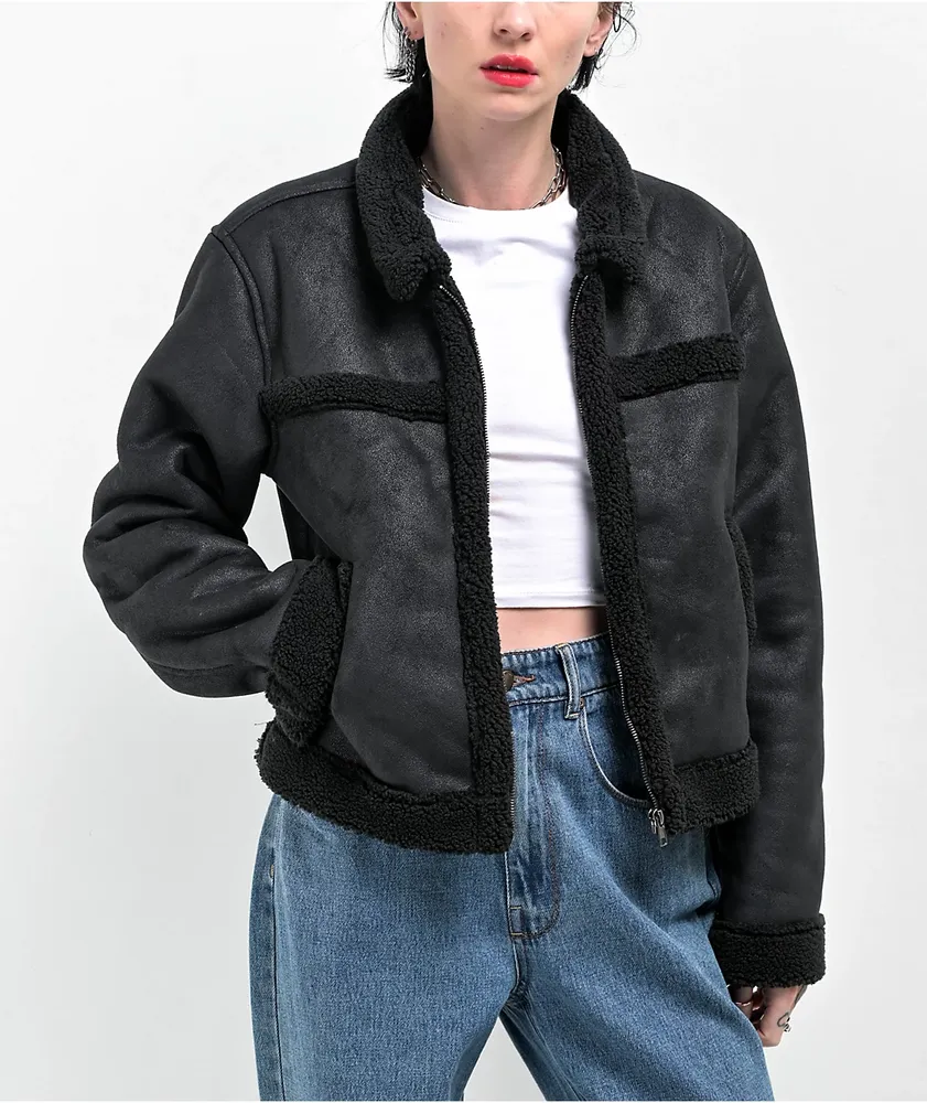 Empyre Hendrix Black Shearling Jacket 