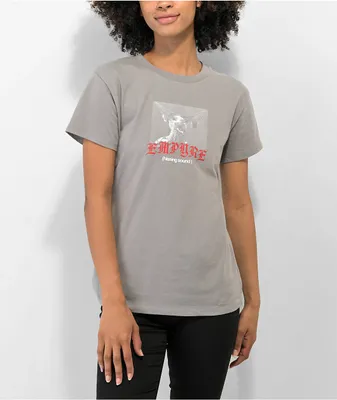 Empyre Hissing Sound Grey Crop T-Shirt