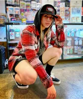 Empyre Hit Back Red Hooded Flannel Shirt