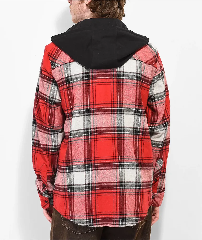 Empyre Hit Back Red Hooded Flannel Shirt