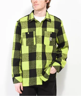 Empyre House Black & Green Woven Flannel Shirt