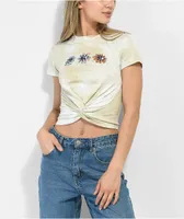 Empyre Ilaria Neutral Tie Dye Crop T-Shirt