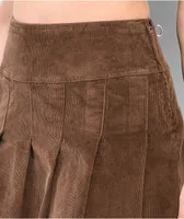 Empyre Inez Brown Corduroy Pleated Skirt