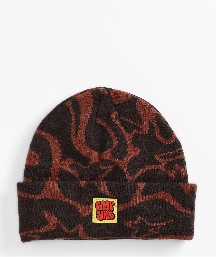 Empyre Jacquard Swirl Brown Beanie