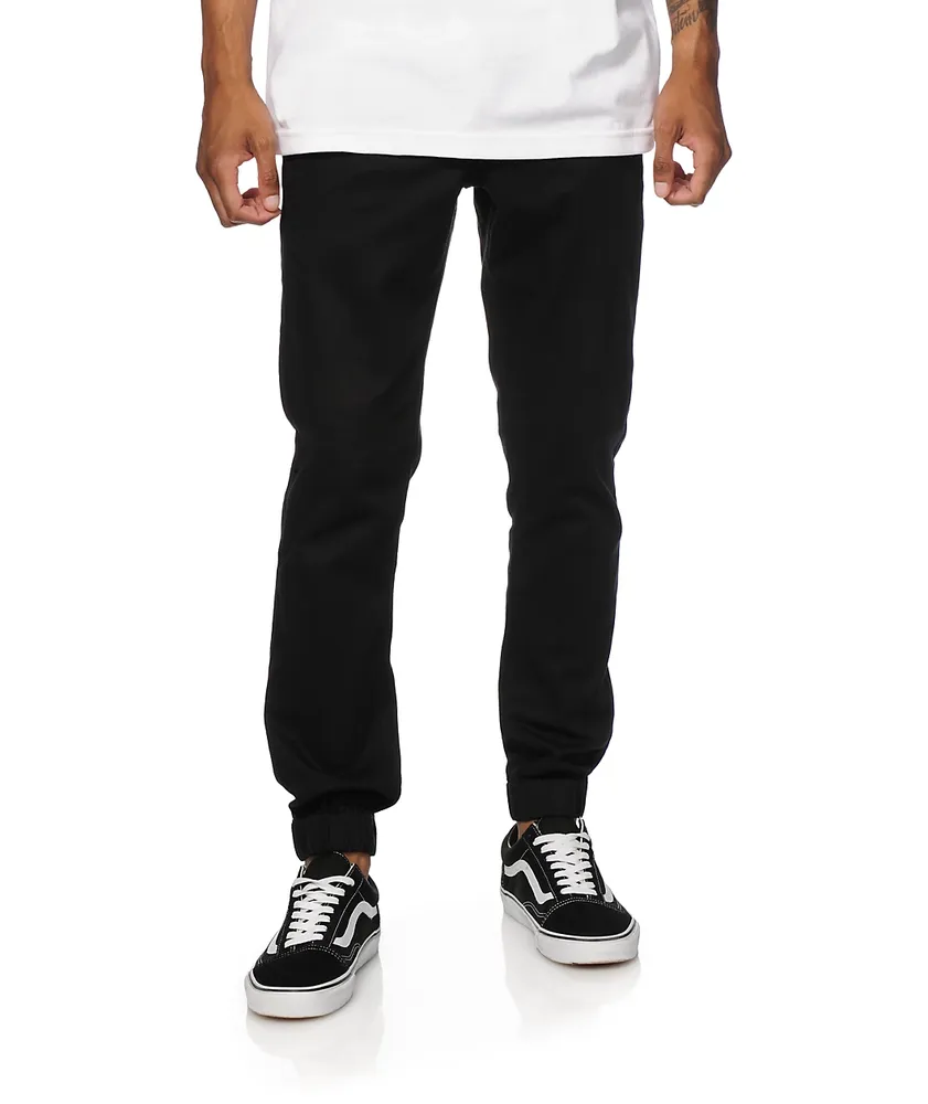 Empyre Jag Black Twill Jogger Pants