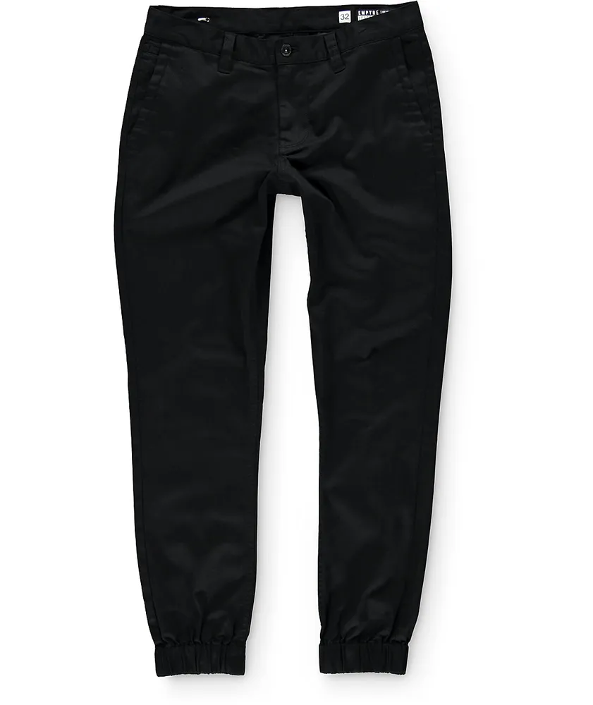 Empyre Jag Black Twill Jogger Pants