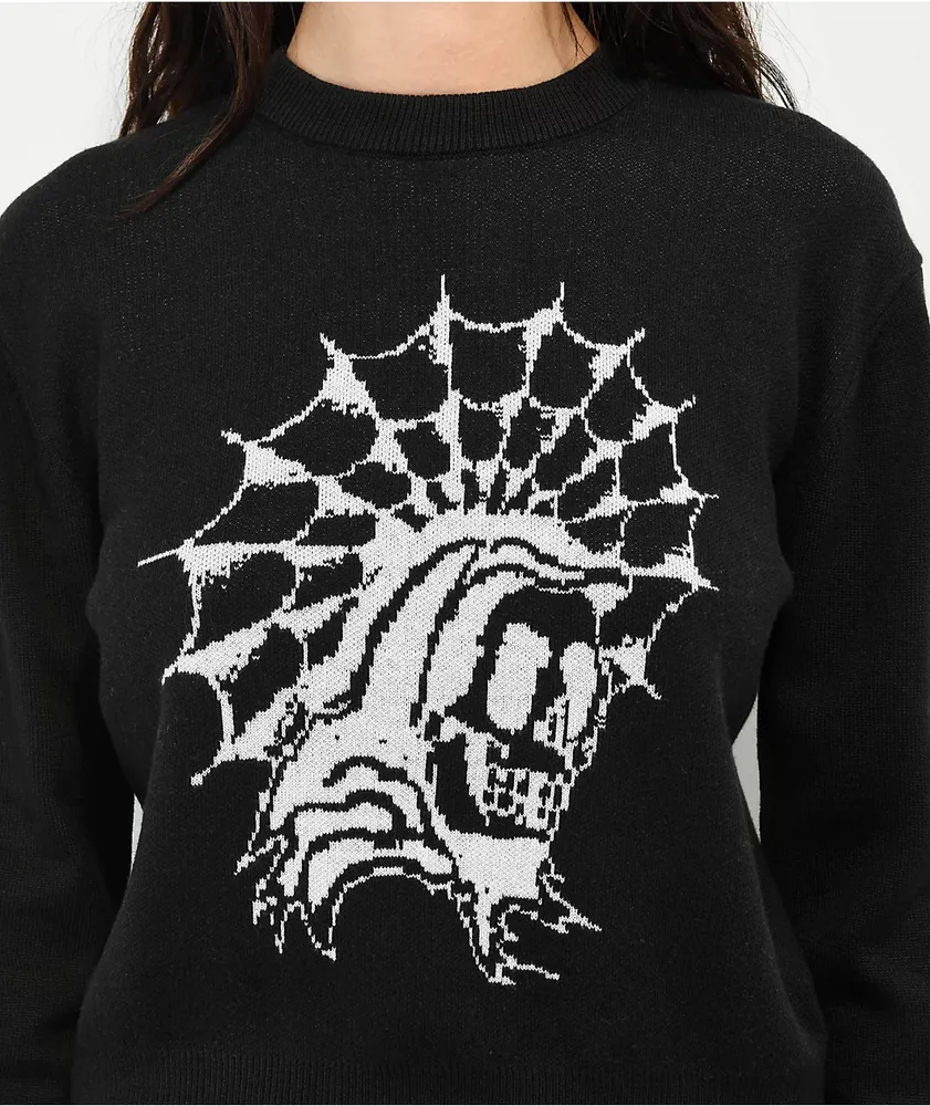 Empyre Jax Skull Black Crop Sweater