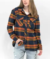 Empyre Jayden Blue & Rust Plaid Flannel Shirt