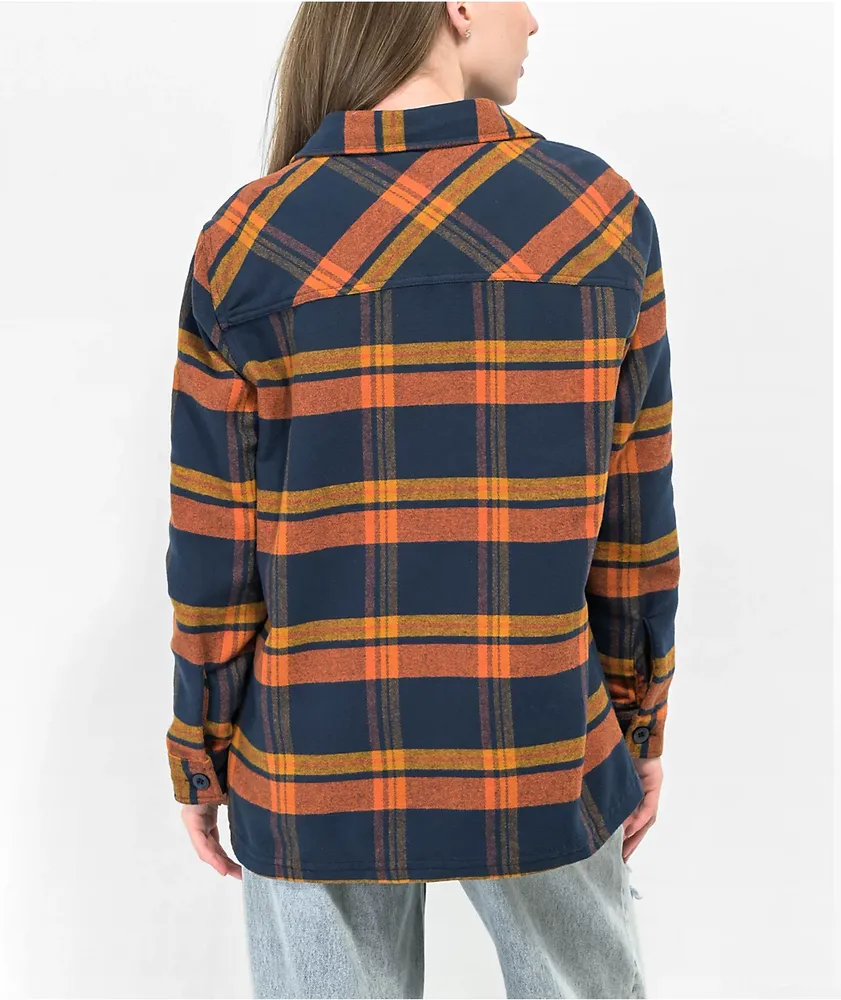 Empyre Jayden Blue & Rust Plaid Flannel Shirt