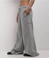 Empyre Jemma Applique Grey Oversized Wide Leg Sweatpants