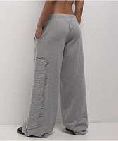 Empyre Jemma Applique Grey Oversized Wide Leg Sweatpants