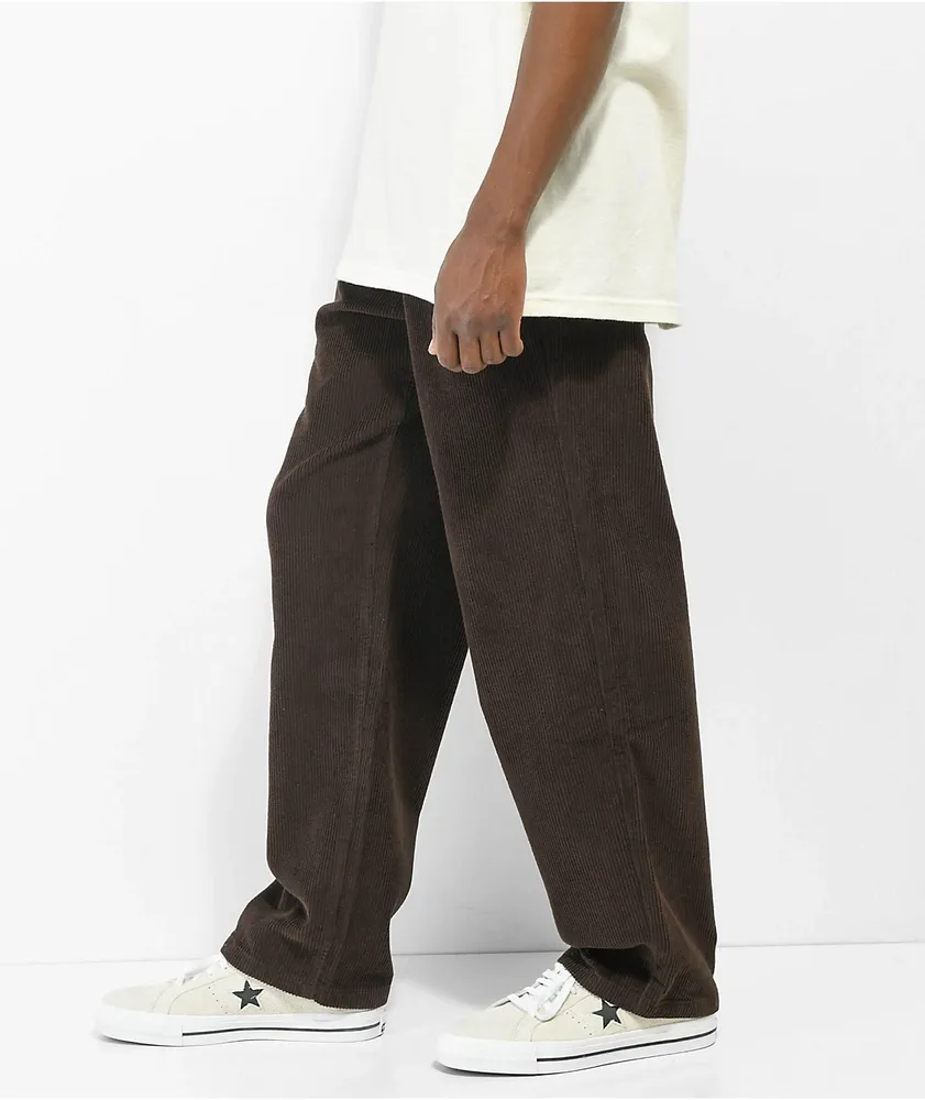 Empyre Johnny Elastic Waist Loose Fit Corduroy Brown Skate Pants