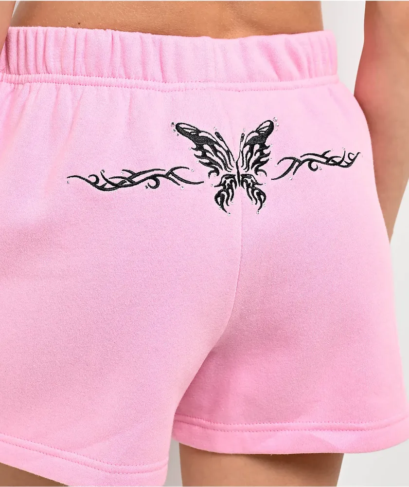 Empyre Jules Butterfly Prism Pink Sweat Shorts