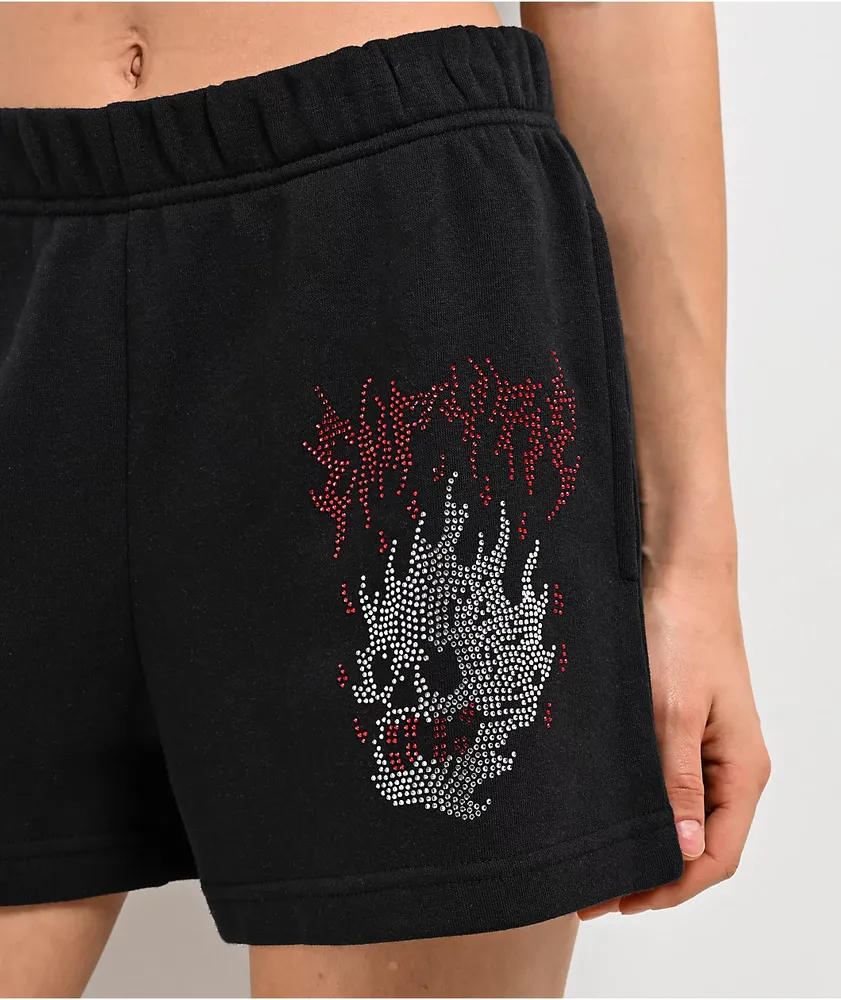 Empyre Jules Caviar Skull Black Sweat Shorts