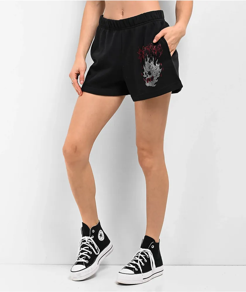 Empyre Jules Caviar Skull Black Sweat Shorts