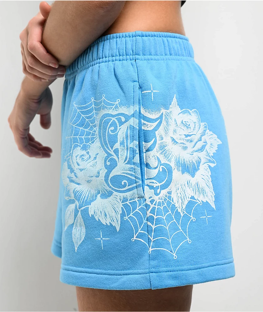 Empyre Jules Rose Web Blue Sweat Shorts