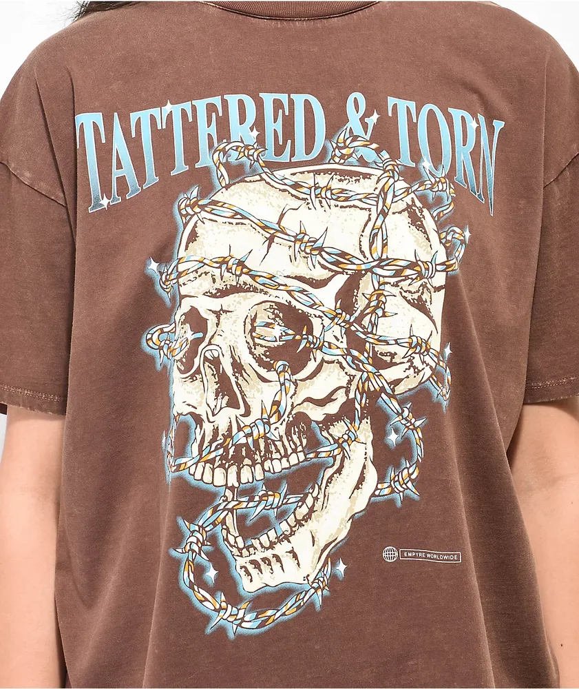 Empyre Julien Barbed Skull Brown T-Shirt