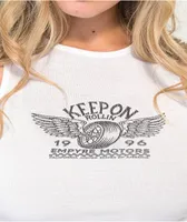 Empyre Keep On Rollin White Crop Tank Top