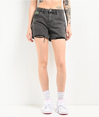 Empyre Kick Back Loose Fit Black Cutoff Shorts