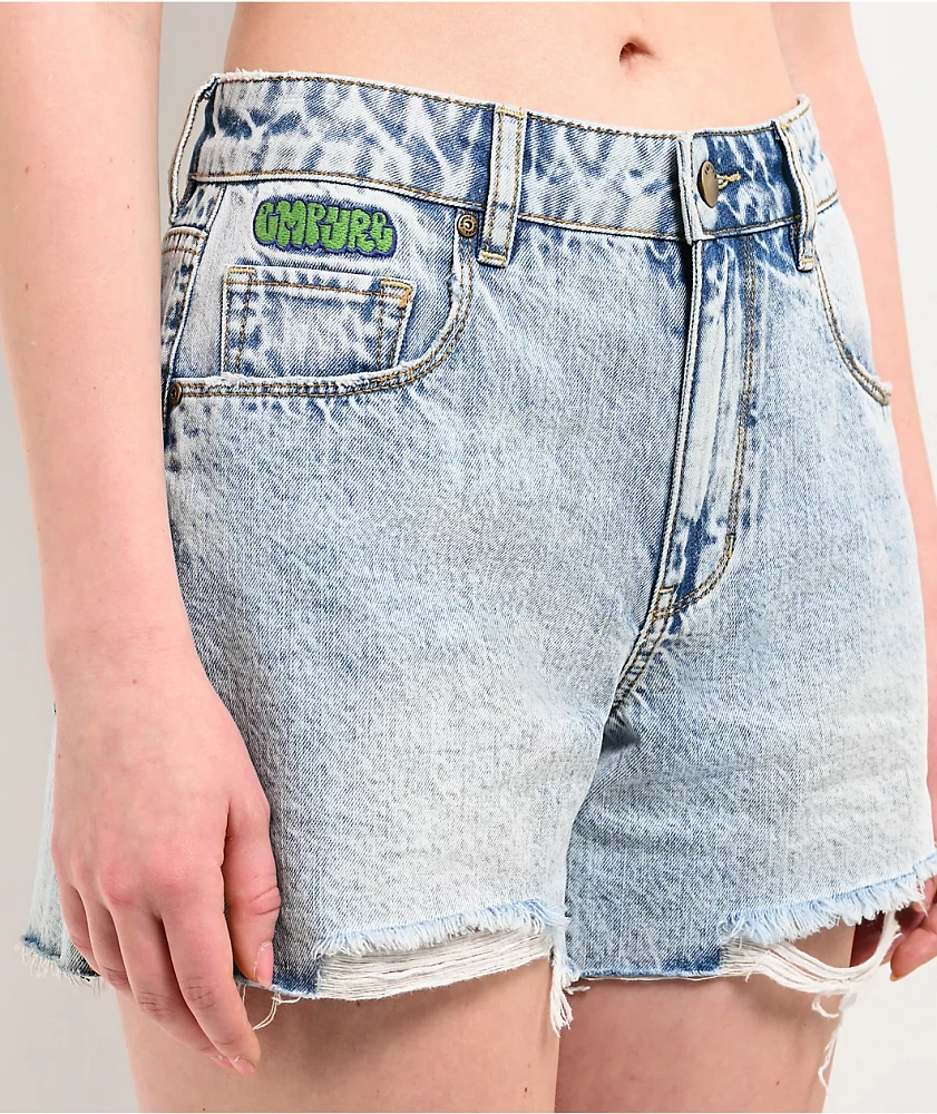 Empyre Kickback Cutoff Light Blue Wash Shorts