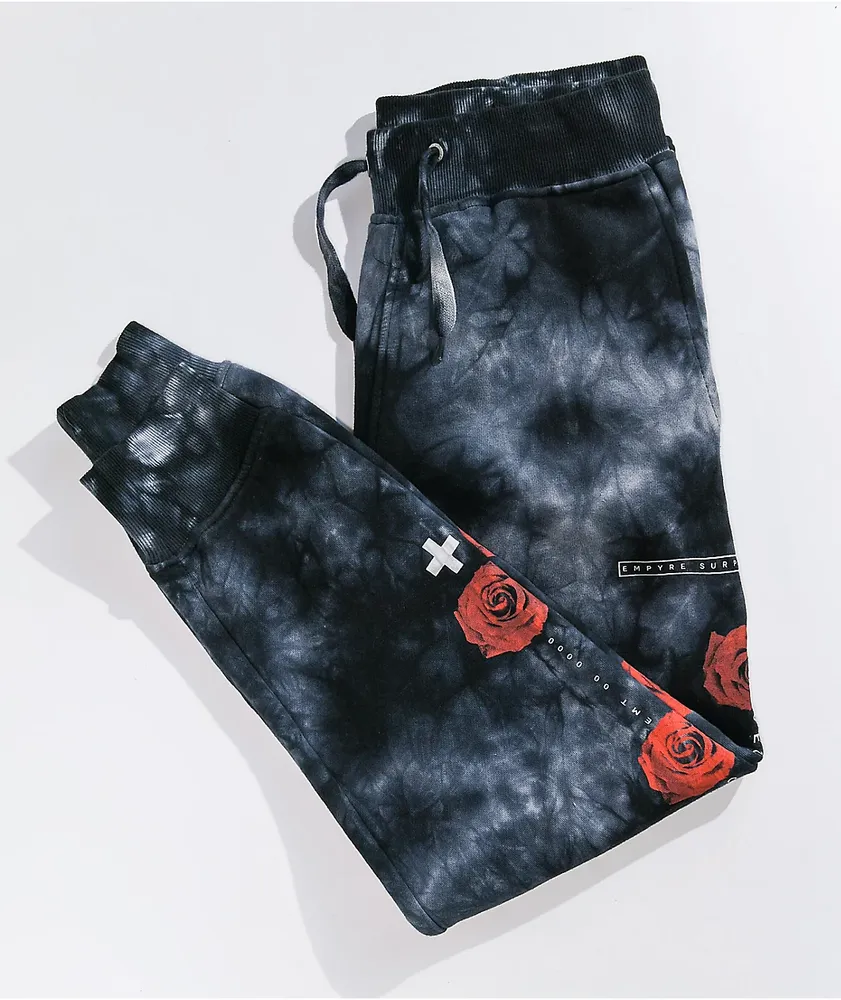 Empyre Kids' Hazy Rose Black Tie Dye Jogger Sweatpants