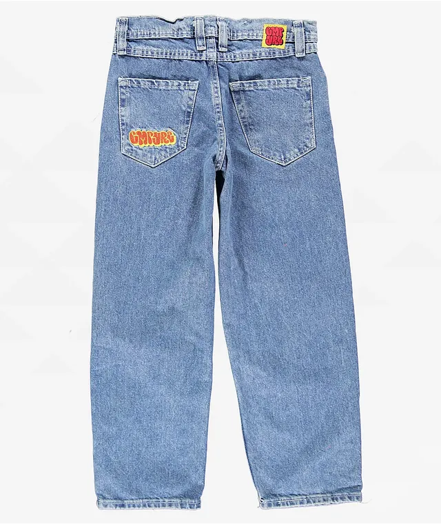 Empyre Spray Can Embroidery Blue Denim Skate Jeans