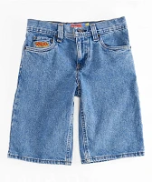 Empyre Kids Loose Fit Blue Denim Skate Shorts