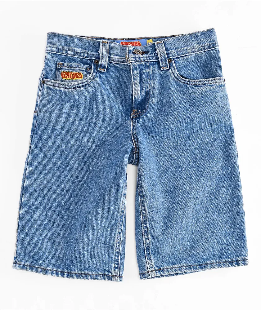 Empyre Kids Loose Fit Blue Denim Skate Shorts